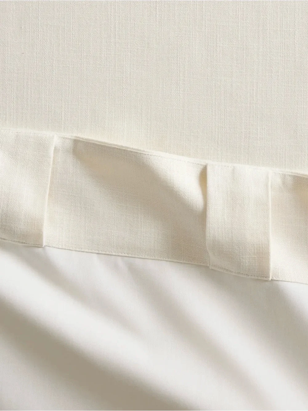 NWOT Piped Edge Cotton Cream and Black Curtain Panel - Retail $62